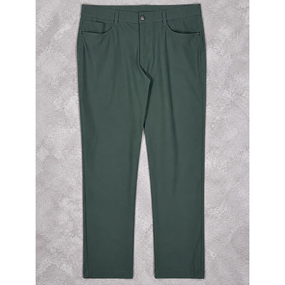 Lululemon ABC Pants Mens 33x28 Green Warpstreme Slim Fit 5 Pocket Chinos
